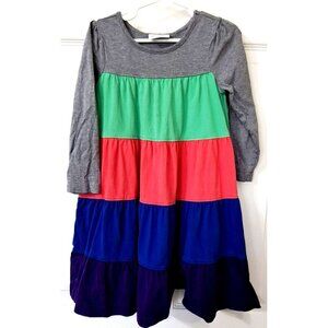 Hanna Andersson 4T Rainbow Twirly Long Sleeve Scooop Neck 100% Cotton Dress